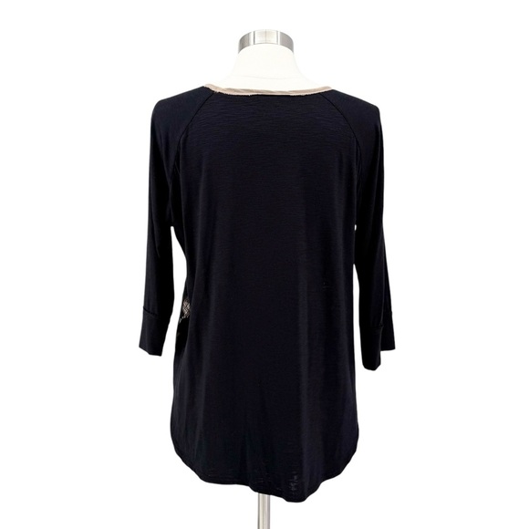 ANTHROPOLOGIE DOLAN Lace Front Knit Top L - Picture 3 of 7